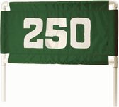 afstand markeervlag - Range Banner - afstand nummer 250 - groen - 1m breed bij 45cm hoog