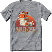 Kat murrmy T-Shirt Grappig | Dieren katten halloween Kleding Kado Heren / Dames | Animal Skateboard Cadeau shirt - Donker Grijs - Gemaleerd - S