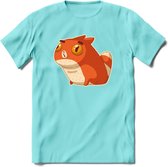 Silly cat T-Shirt Grappig | Dieren katten Kleding Kado Heren / Dames | Animal Skateboard Cadeau shirt - Licht Blauw - S