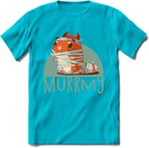 Kat murrmy T-Shirt Grappig | Dieren katten halloween Kleding Kado Heren / Dames | Animal Skateboard Cadeau shirt - Blauw - L