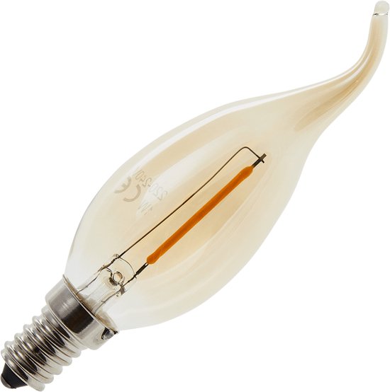 Lighto | LED Kaarslamp | Kleine fitting E14 | 1W Goud | bol.com
