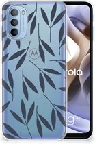 Smartphone hoesje Motorola Moto G31 | G41 Back Case Siliconen Hoesje met Foto Leaves Blue