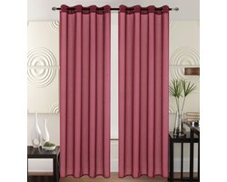 Kant en Klaar Vitrage Gordijn - Met Ringen - 140x240 cm - Bordeaux