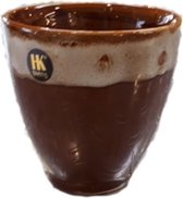 HKliving - Espresso Mokje - Bruin - Kyoto - Keramiek set van 4