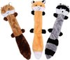 foto van VEDIC® - Vos, Wasbeer & Eekhoorn hondenknuffels - Hondenspeelgoed - Geen vulling - 3 stuks - 34cm