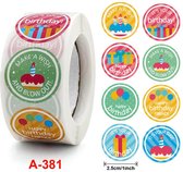 Verjaardag stickers 500!! stuks! - Happy Birthday - Ballonnen - Taart -Sluitstickers - Sluitzegel - Gebak - Koekjes - Sieraden - Small Business - Envelopsticker - Traktatie zakje - Cadeau - Cadeauzakje - Kado - Chique inpakken - Feest