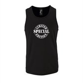 Zwarte Tanktop sportshirt met "Limited Special Edition" Print Wit Size M