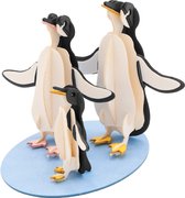 3D Paper Model: PINGUINFAMILIE 10x8x9cm, in zakje 10,5×21×0,5cm