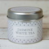 Jasmine White Tea Polka Dot Candle in Tin