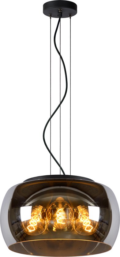 Lucide OLIVIA - Hanglamp - Ø 40 cm - 3xE27 - Fumé
