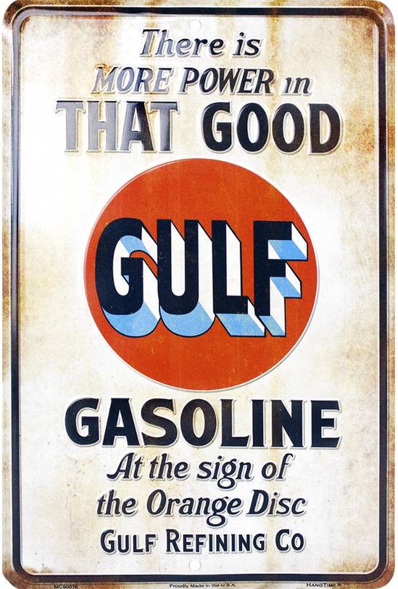 Gulf Racing Team metalen reclamebord / wandbord (Old Look) - Automerken, Motoren en Formule 1