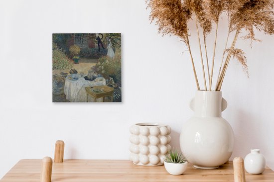 Canvas schilderij 20x20 cm - Wanddecoratie The luncheon - Schilderij van Claude Monet - Muurdecoratie woonkamer - Slaapkamer decoratie - Kamer accessoires - Schilderijen op canvas
