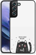 Mobiel TPU Hard Case Geschikt voor Samsung Galaxy S22 Pro Telefoon Hoesje met Zwarte rand Cat Good Day