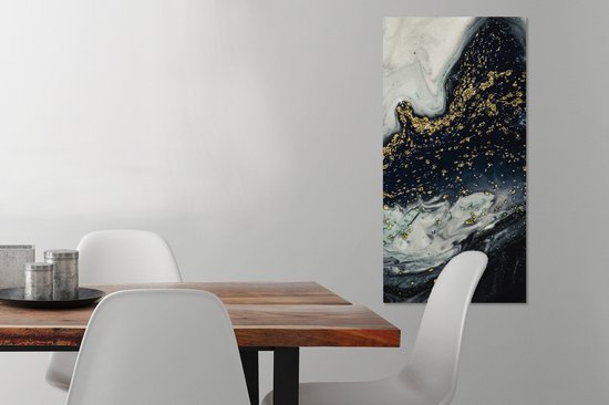 Toile Peinture Marbre - Natuursteen - Or - 40x80 cm - Décoration murale