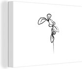 Toile Peinture Fleurs - Plantes - Dessin au trait - Line cm - Décoration murale