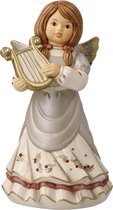 Goebel - Kerst | Decoratief beeld / figuur Engel Heavenly harpspel | Aardewerk - 15cm - met Swarovski