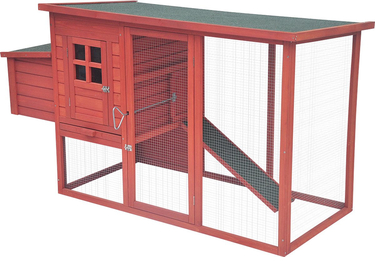 Duvo+ woodland kippenhok hollie classic 183x78x104cm houtkleurig + gratis 100ml drinkflesje