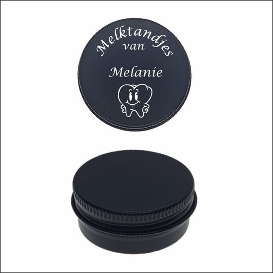 Boîte de conserve de dents de bébé avec gravure du nom - Mélanie