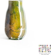 Design Vaas VERONA - Fidrio URBAN GREEN - glas, mondgeblazen bloemenvaas - diameter 9 cm hoogte 25 cm