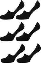 Footies - Sneakersokken - Sokken dames - Sokken heren - Unisex - Zwart - Maat 42/47 - 3 paar
