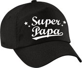 Super papa vaderdag cadeau pet - baseball cap - zwart - voor heren - kado voor vaders
