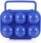 Fliex - opbergdoos eieren - lunchbox met handvat - 6 eieren houder - blauw