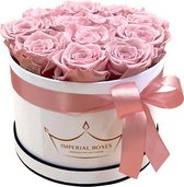 Flowerbox Longlife Rozen - Soft Pink - Klein Wit