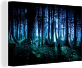 Tableau Toile Blauw forêt sombre - 180x120 cm - Décoration murale XXL