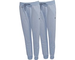 2-Pack Donnay - Joggingbroek met elastiek (Carolyn) - Sportbroek - Dames - Pale blue marl (246) - maat 3XL 2-Pack Donnay - Joggingbroek met elastiek (Carolyn) - Sportbroek - Dames - Pale blue marl (246) - maat 3XL