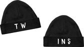 Mutsjes new born tweeling-Twins-0-3 mnd-Zwart-Wit