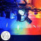 J-Pro Edison 25 Color Lichtsnoer Buiten op Netstroom - Tuinverlichting LED - Buiten Lichtslinger - 25 LEDs Tuinverlichting Met Stekker - 7,5+0,2m