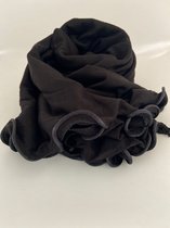 Jersey - Hijab - Premium - Stretchy - Hoofddoek - Sjaal - Zwart - Zwarte lijn