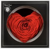 Moederdag tip - Echte Longlife rose Box - minimaal 2 jaar lang - Hart vormige Roos - Echte Longlife Heart Roos 'rood' in Luxe Giftbox - Geen water - Love - Eeuwige Roos - Heart