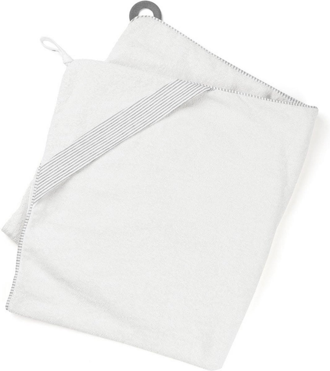 Doomoo - Dry'n Play White- Maxi Badcape met bijtrijng - Hou jezelf droog tijdens badtijd - 90X100 cm - bio katoen