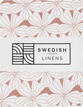 Swedish Linens - Hoeslaken FLOWERS Terracotta pink - 40x80x12