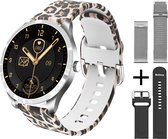 Belesy® BQSiZiPp 2022 - Smartwatch Dames – Smartwatch Heren - Horloge - 1.28 inch - Kleurenscherm - Stappenteller - Bloeddruk - Hartslag - 75+ Wijzerplaten – Sporten – Zilver – Pan