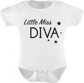 Babyromper Badass “Little Miss DIVA”, Wit, maat 80