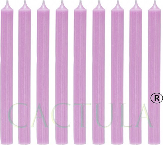 Cactula belles bougies de table 19,5 cm Lila 18 pièces | 6 heures de combustion