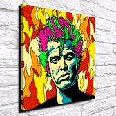 Pop Art Billy Idol Canvas - 90 x 90 cm - Canvasprint - Op dennenhouten kader - Geprint Schilderij - Popart Wanddecoratie