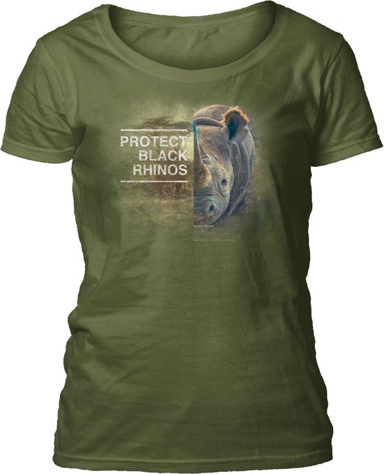 Ladies T-shirt Protect Rhino Green