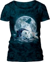 Ladies T-shirt Yin Yang Wolf Mates S