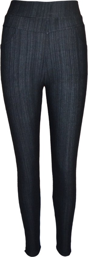 Dames legging met hoog taille in jeans look M/L 36-38 zwart
