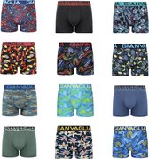 Heren boxershort 12 pack met print XXL