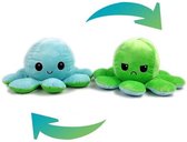 Royal Luxury® Octopus Mood Knuffel Omkeerbaar - Blauw / Groen - Bekend Van Tiktok