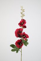 Kunstbloem - Alcea - Hollyhock - topkwaliteit decoratie - 2 stuks - zijden bloem - roze - 91 cm hoog