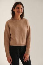 NA-KD round neck knitted sweater Dames Sweaters - Maat X-Large