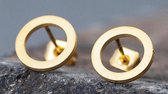 Musthaves-Oorbellen rond- 10 mm- Oorstekers-Roestvrij staal-goudkleurig
