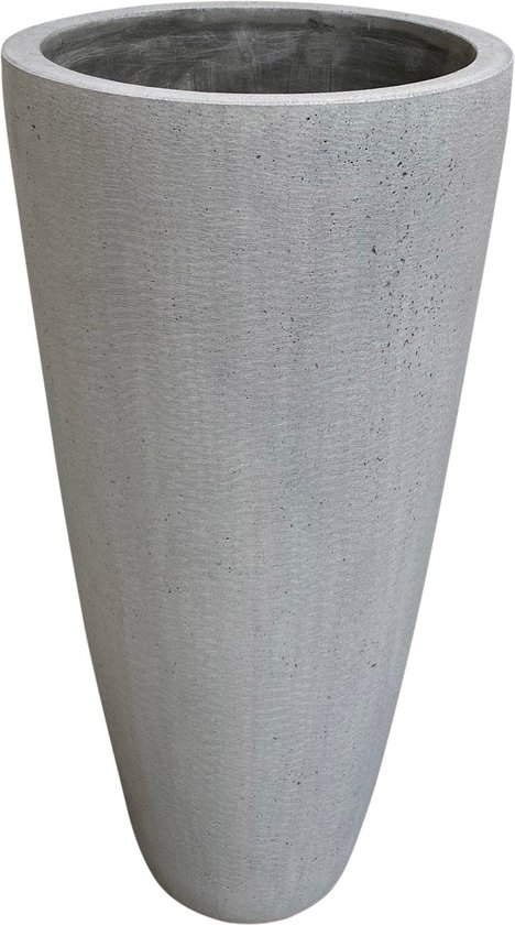 In & Out Deco bloempot fiberstone betonlook grijs hoog 100 cm voor binnen buiten | bol.com