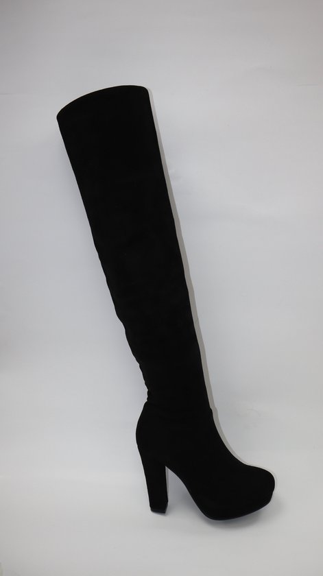 Overknee Dames Zwart Maat 36 Kunstsuede bol