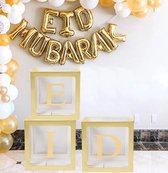 Ramadan decoratie: Ballonnenbox Eid Mubarak - Goud